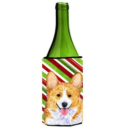 Carolines Treasures SS4555LITERK Corgi Candy Cane Holiday Christmas Wine Bottle   Hugger